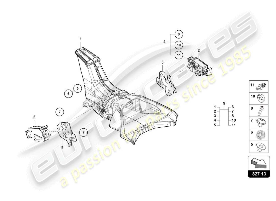 lamborghini lp770-4 svj coupe (2020) parti di attacco aerodinamiche posteriore schema delle parti
