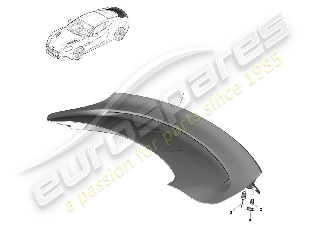 aston martin vanquish (2014) gruppo portellone posteriore, coupé diagramma delle parti
