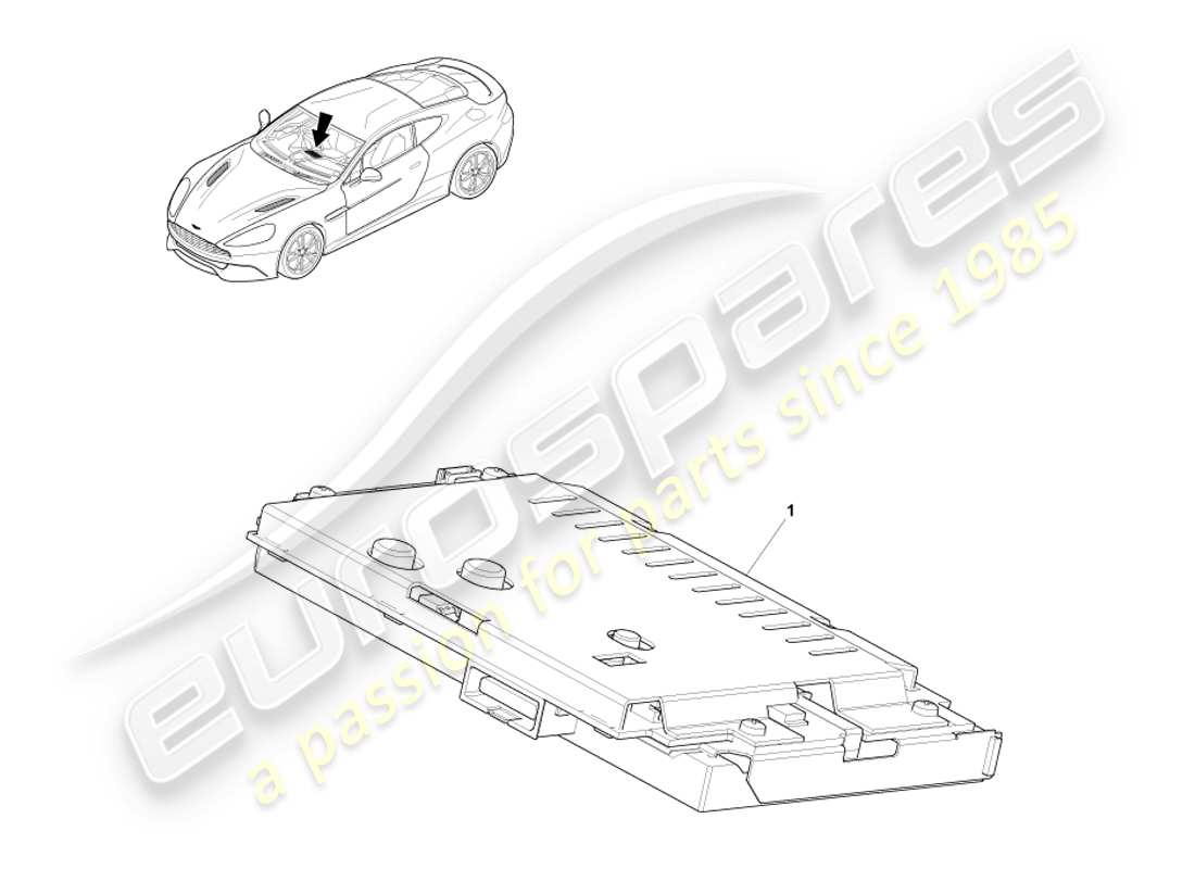 aston martin vanquish (2014) display del navigatore satellitare diagramma delle parti
