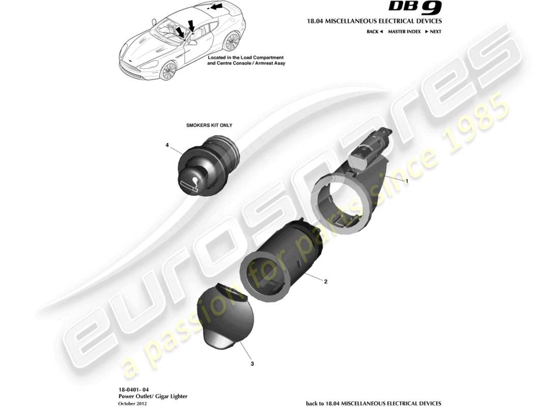 aston martin db9 (2015) presa diagramma delle parti