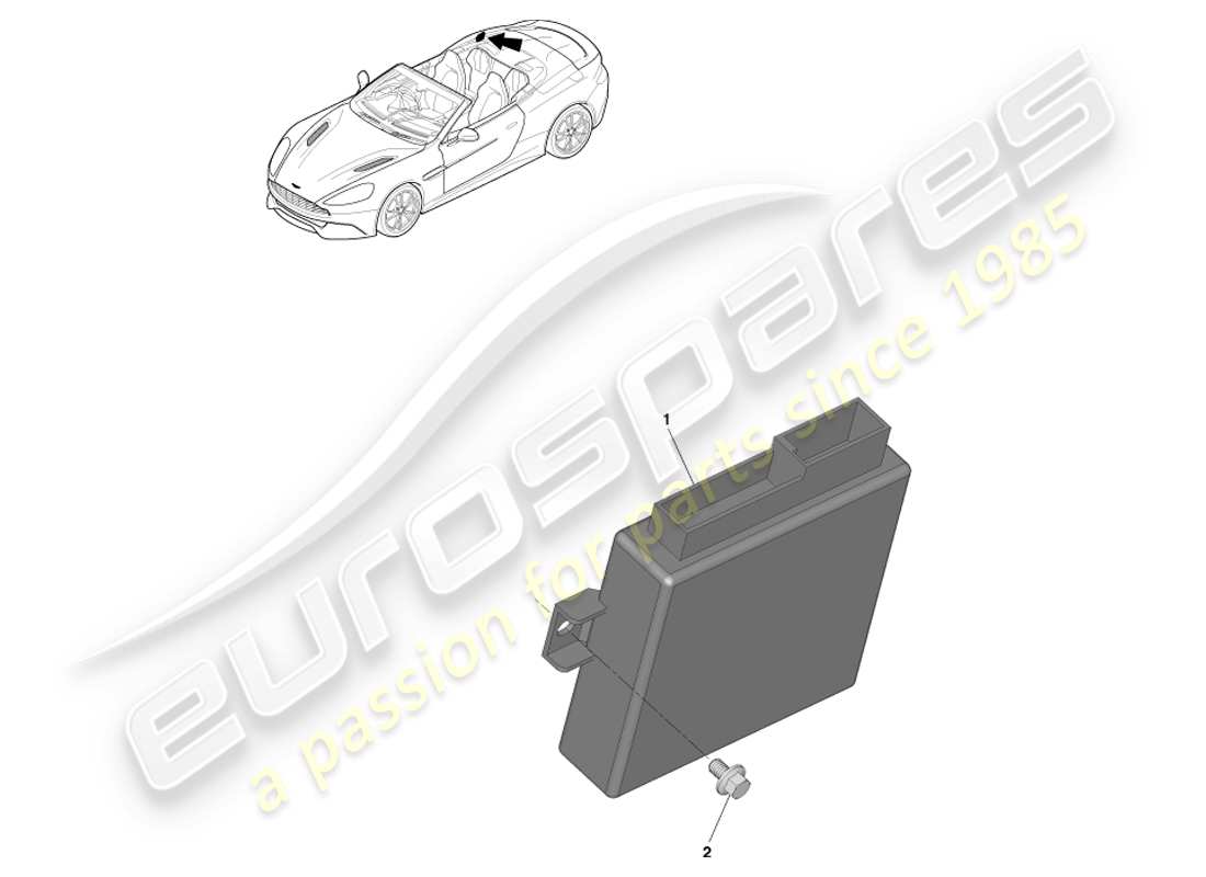aston martin vanquish (2013) modulo di controllo del tetto diagramma delle parti