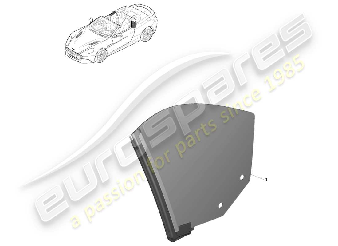 aston martin vanquish (2014) vetro del quarto posteriore, volante diagramma delle parti