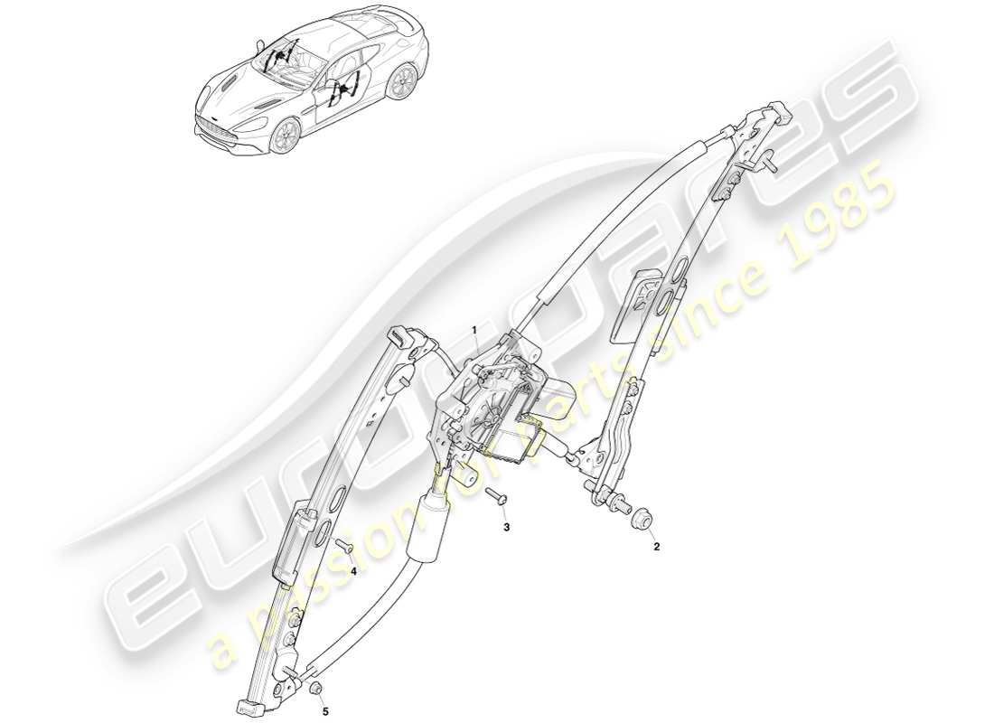 aston martin vanquish (2013) alzacristallo anteriore diagramma delle parti