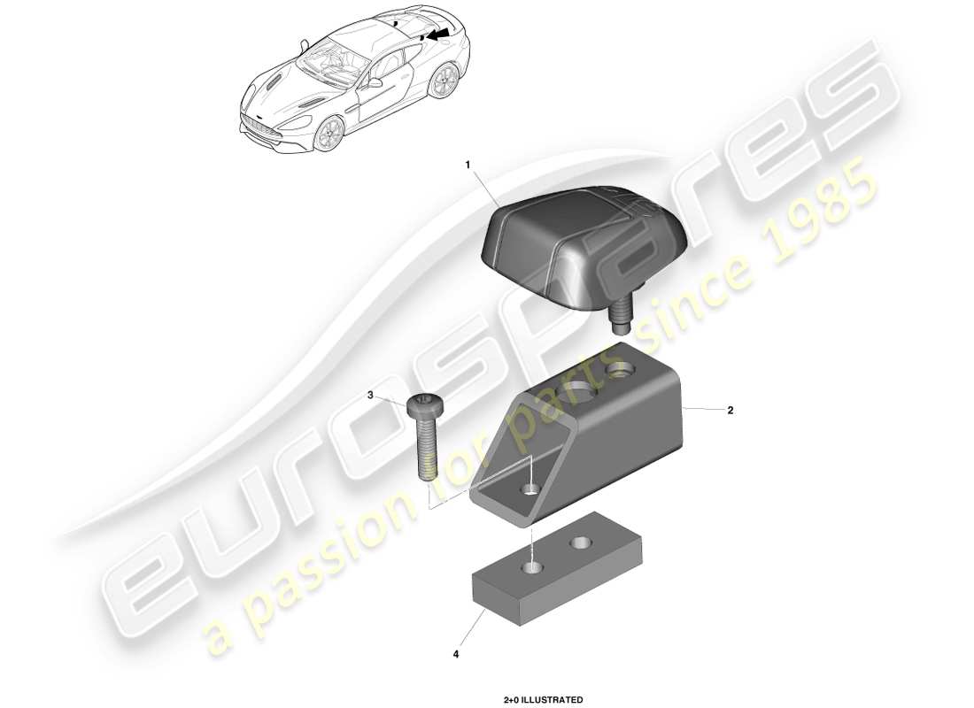 aston martin vanquish (2013) staffe per attacco isofix diagramma delle parti