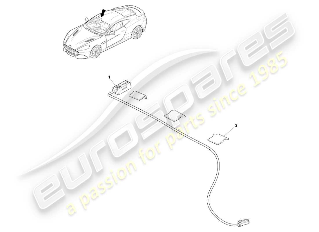 aston martin vanquish (2014) microfono diagramma delle parti
