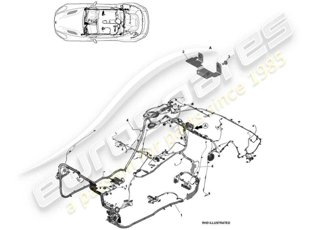 aston martin vanquish (2014) imbracatura per il corpo, coupé diagramma delle parti