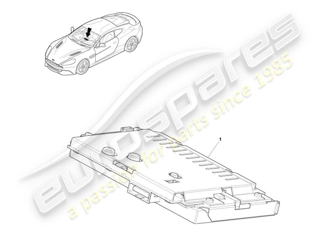 aston martin vanquish (2013) display del navigatore satellitare diagramma delle parti