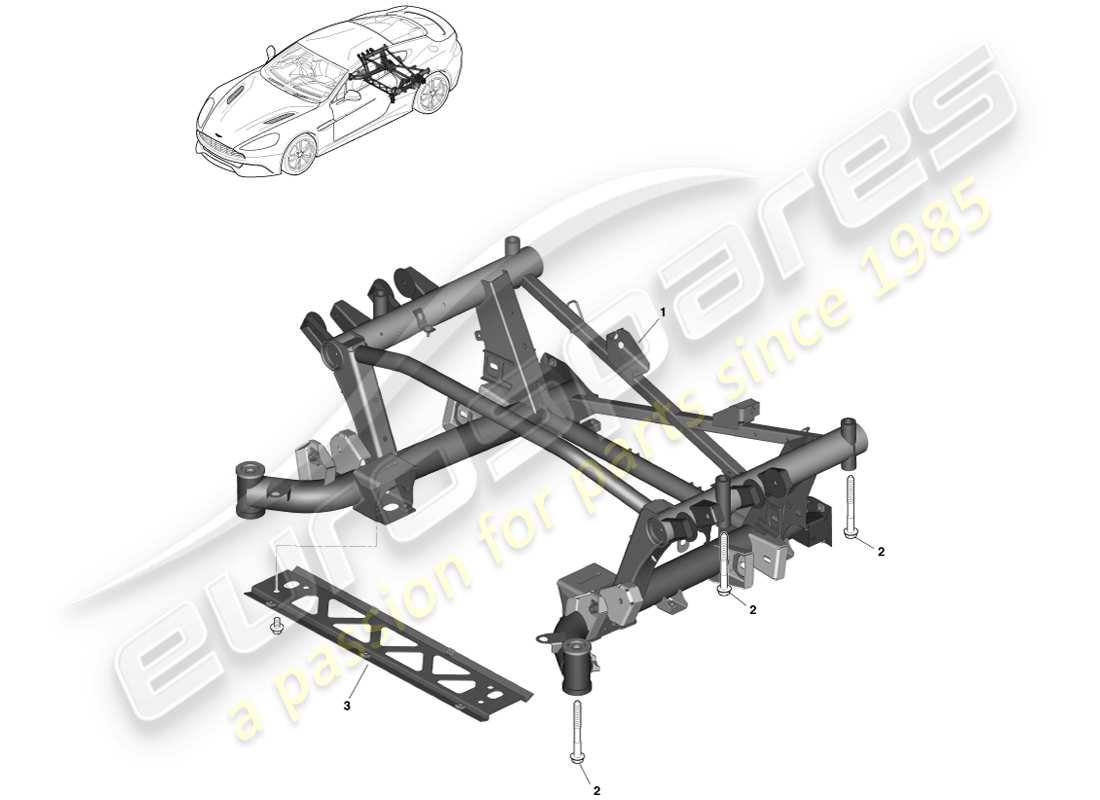 aston martin vanquish (2014) schema delle parti del sottotelaio posteriore