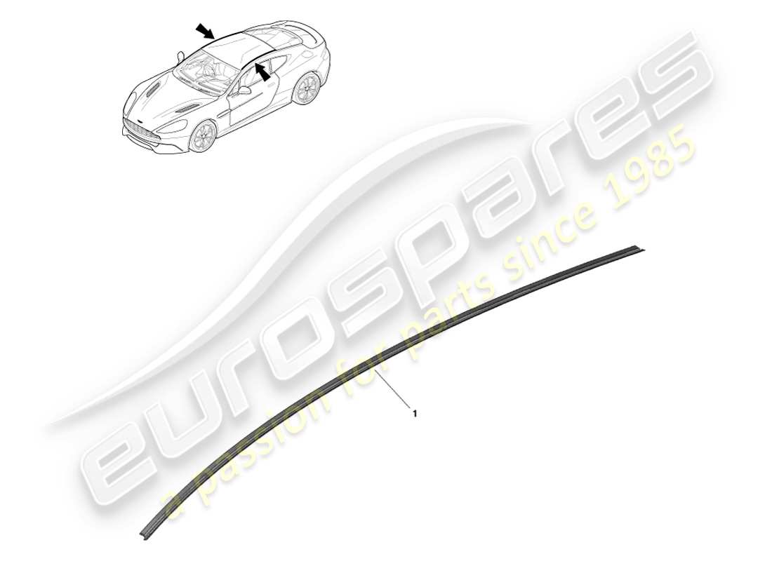 aston martin vanquish (2013) guarnizione apertura tetto, volante diagramma delle parti