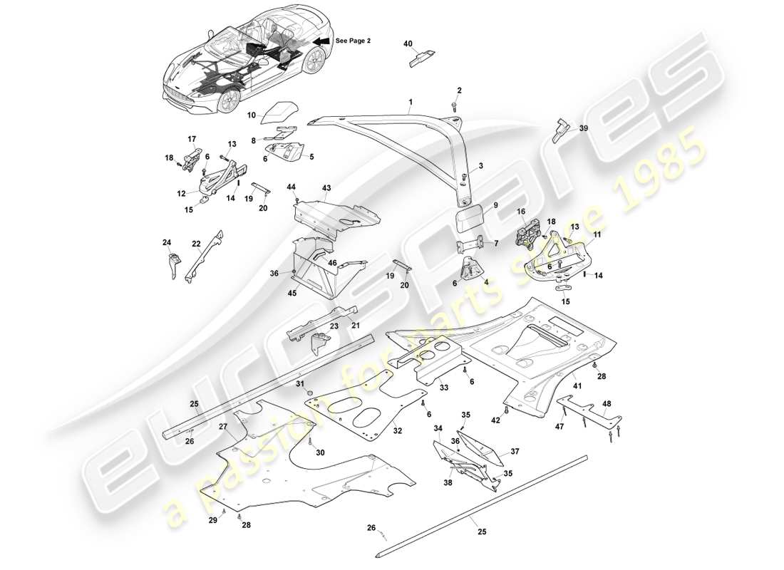 aston martin vanquish (2013) parti accessorie, volante, pagina 1 diagramma delle parti