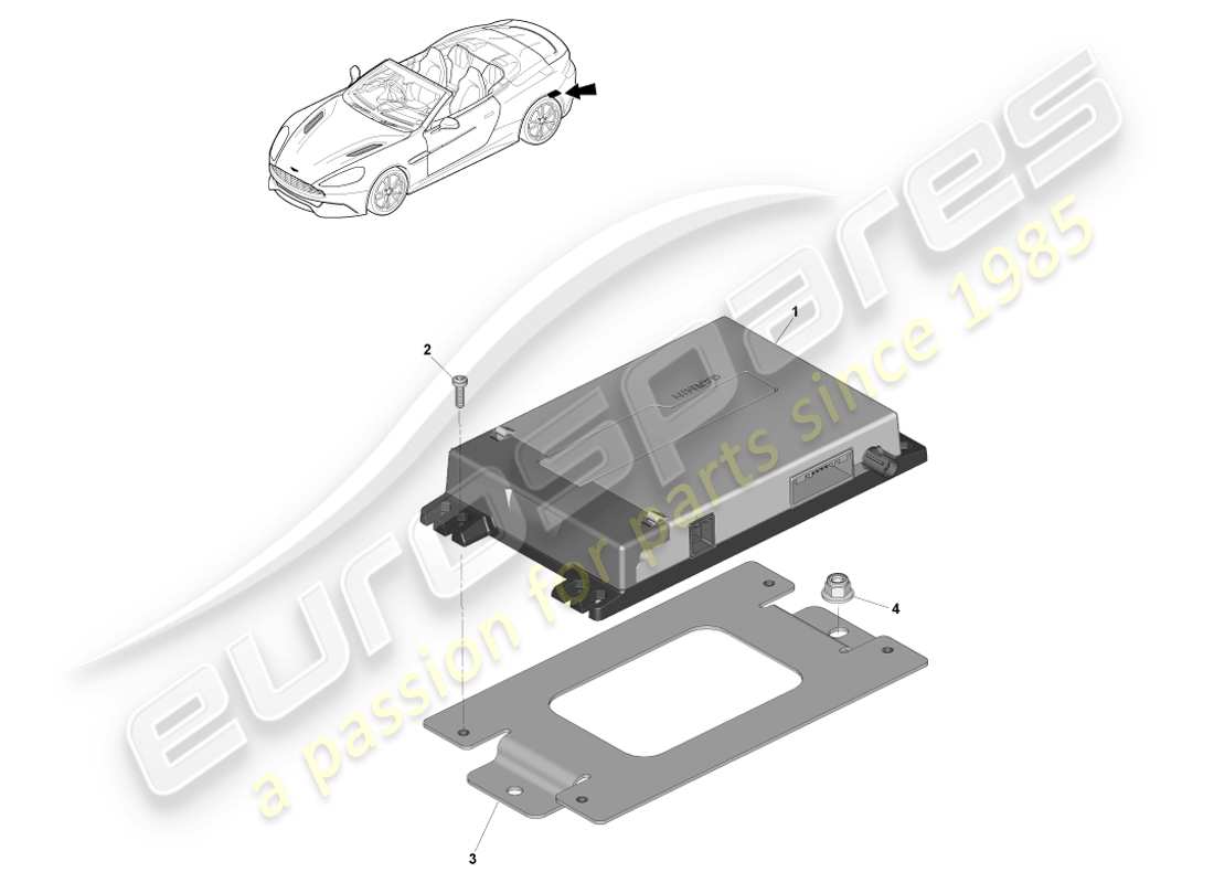 aston martin vanquish (2014) modulo di navigazione, diagramma delle parti volante