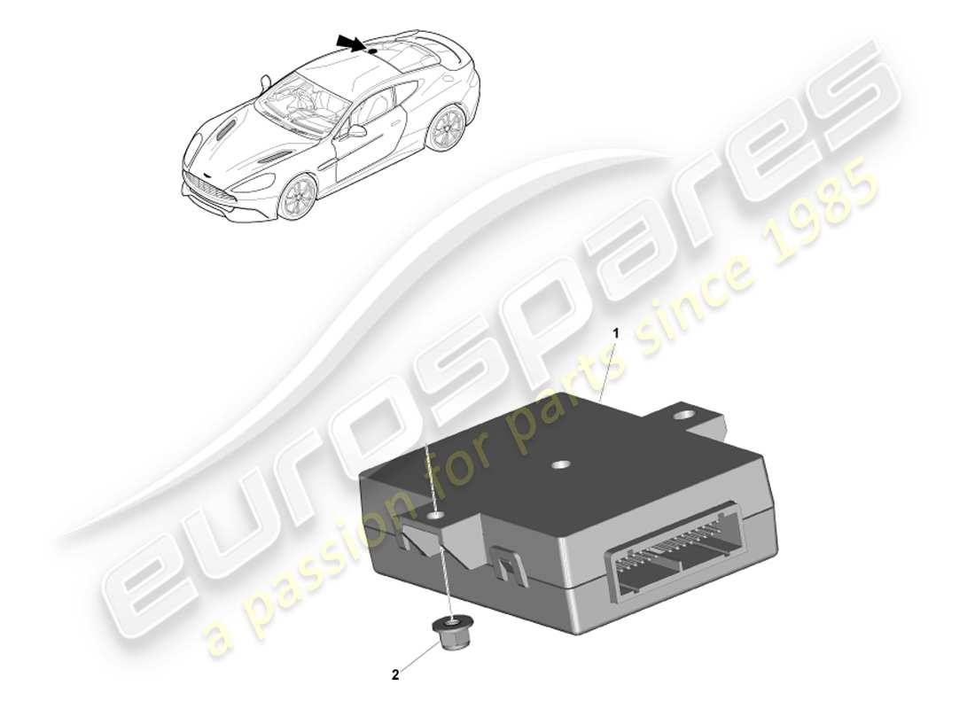 aston martin vanquish (2014) controller di chiusura di avvio diagramma delle parti
