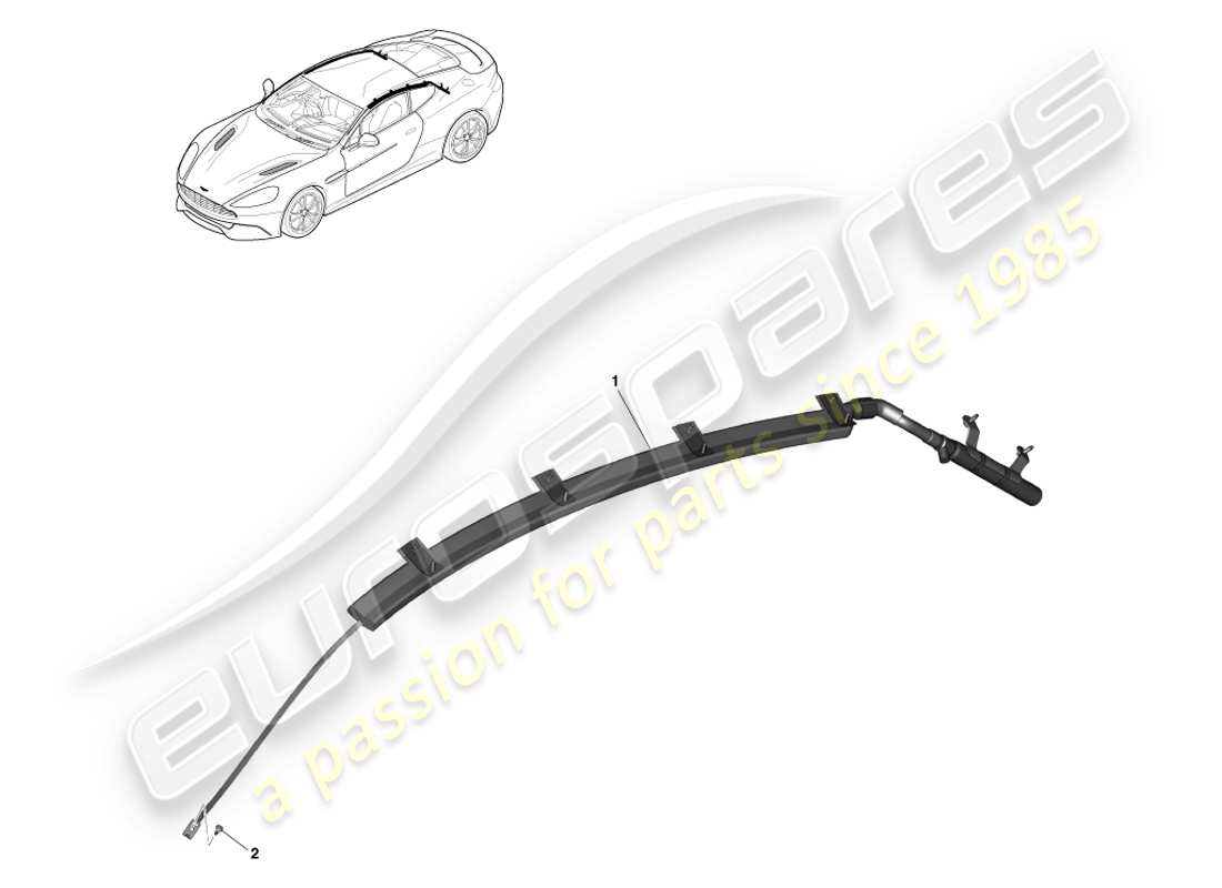 aston martin vanquish (2014) airbag a tendina, schema delle parti della coupé
