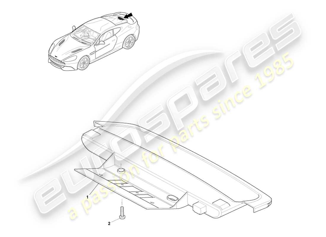 aston martin vanquish (2013) luce stop montata in alto, coupé diagramma delle parti