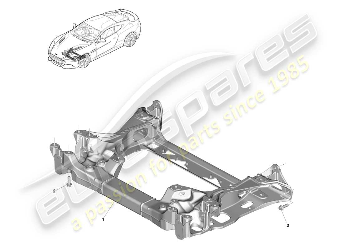 aston martin vanquish (2014) schema delle parti del sottotelaio anteriore