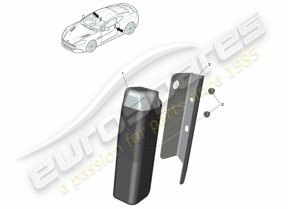 aston martin vanquish (2013) airbag del sedile anteriore diagramma delle parti