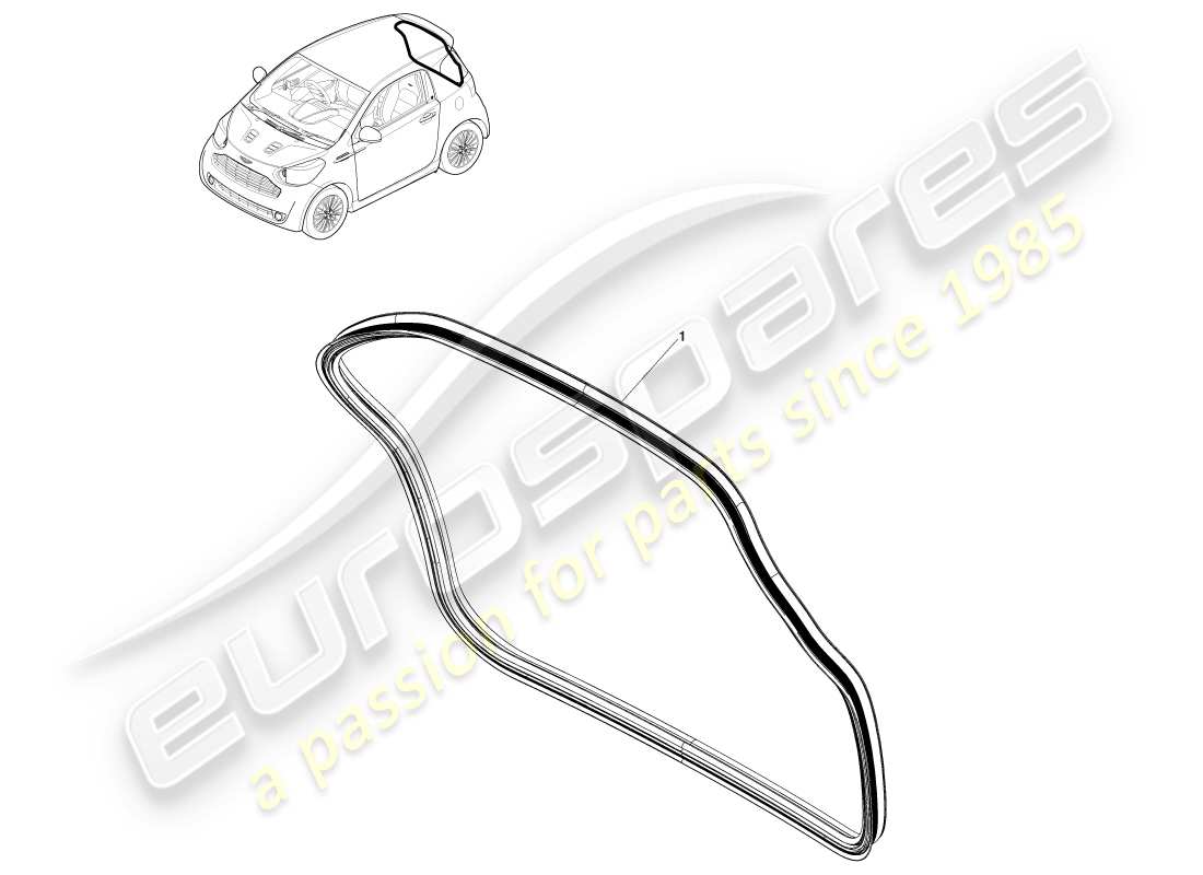 aston martin cygnet (2012) guarnizione di chiusura posteriore diagramma delle parti