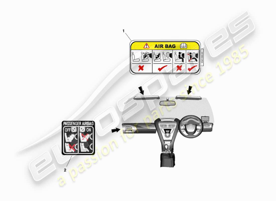 aston martin cygnet (2012) etichette interne diagramma delle parti