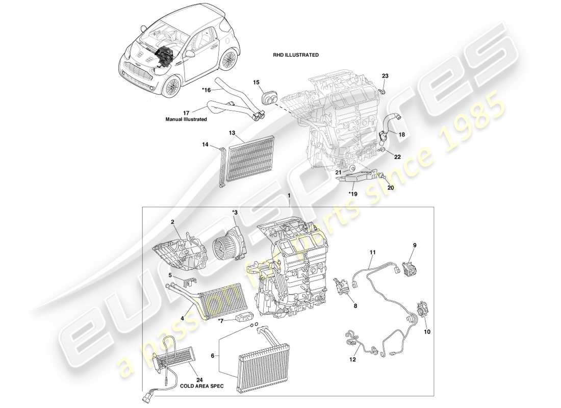 diagramma della parte contenente il codice parte 87010-74080