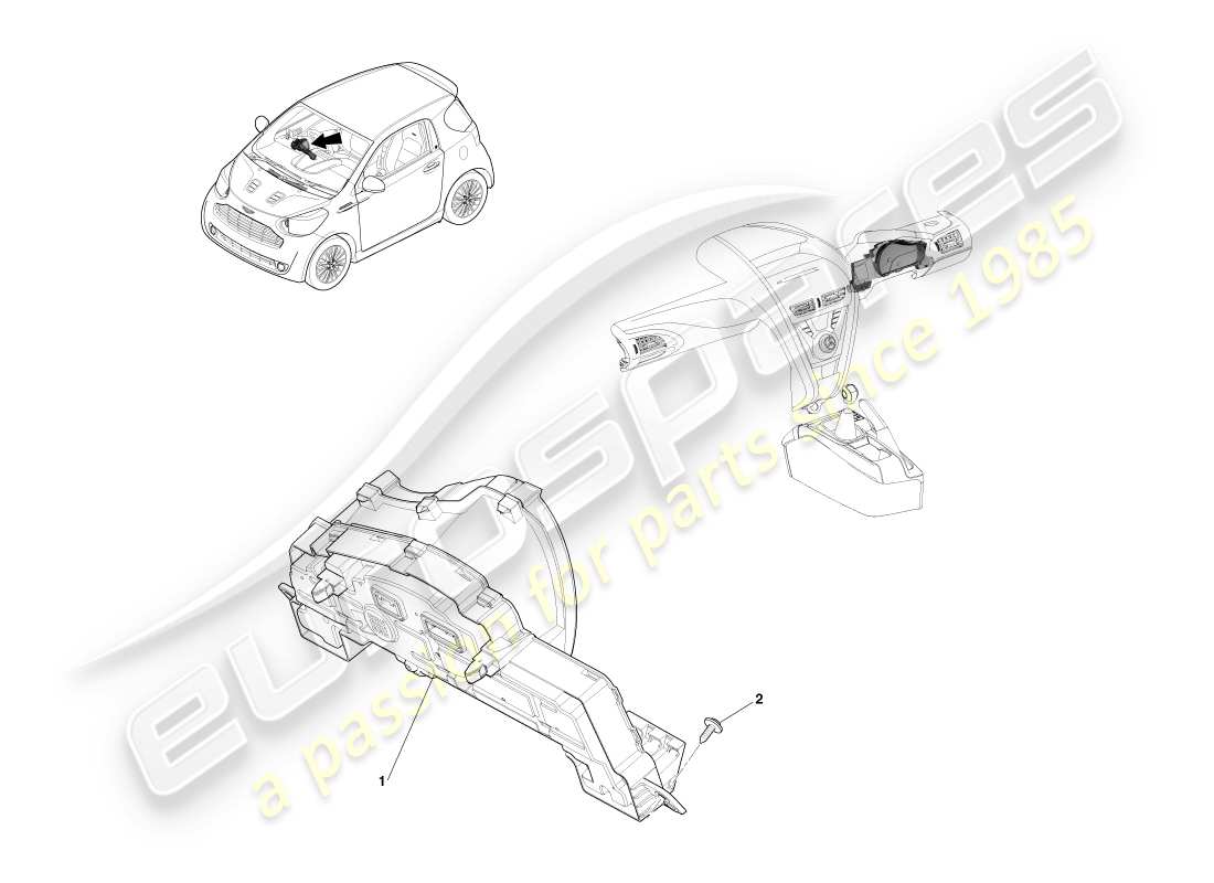 aston martin cygnet (2012) strumentazione diagramma delle parti