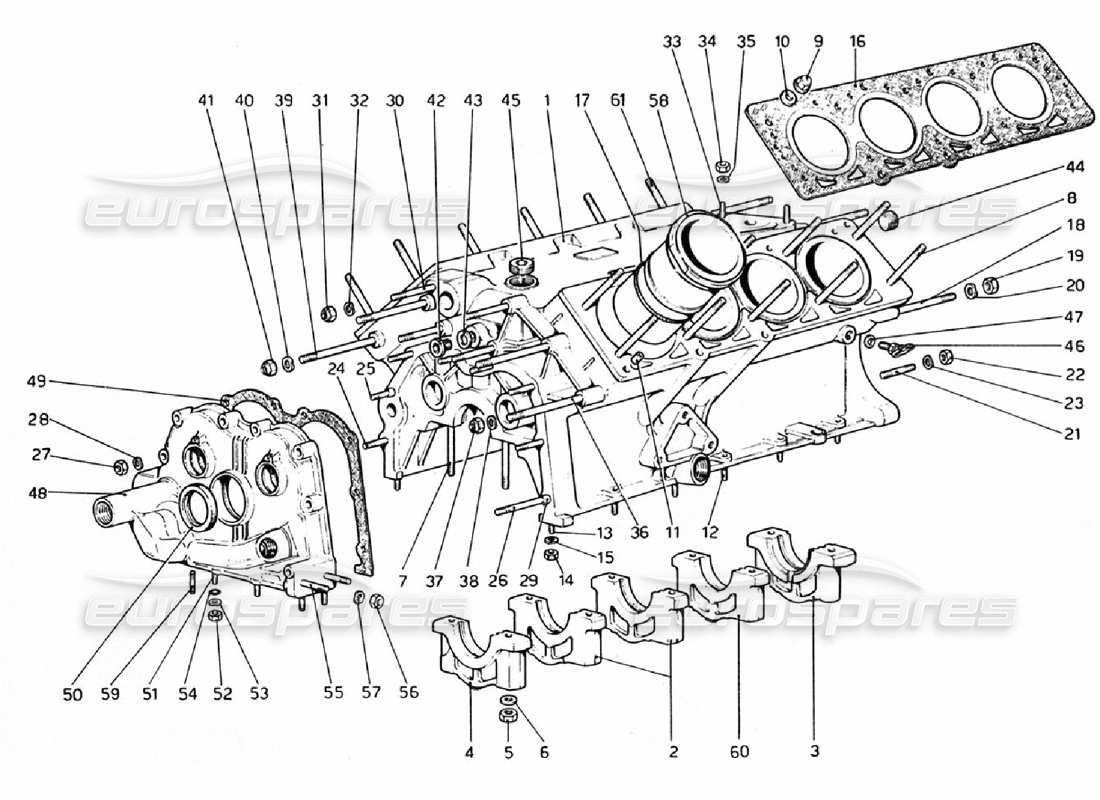 ferrari 308 gtb (1976) schema delle parti del basamento