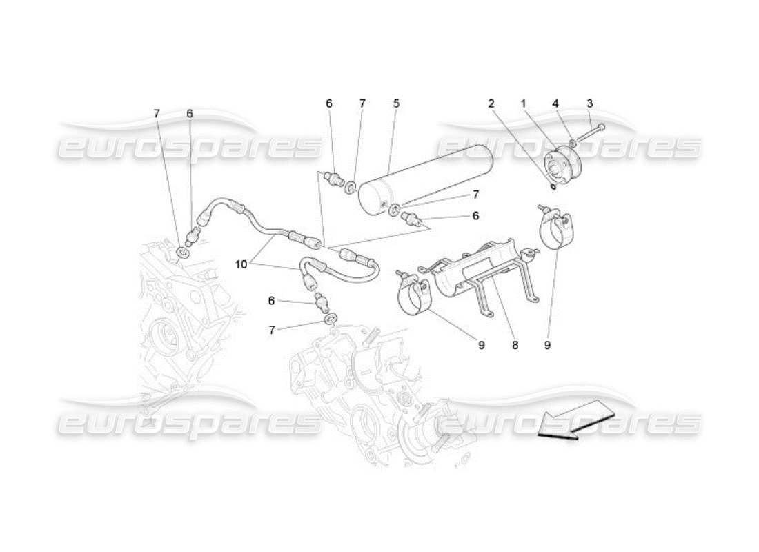 maserati qtp. (2005) 4.2 diagramma delle parti dell'idraulica di temporizzazione
