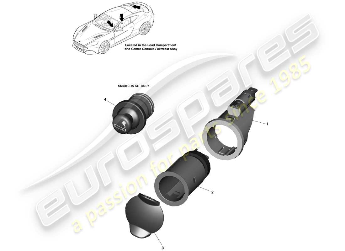 aston martin vanquish (2014) presa diagramma delle parti