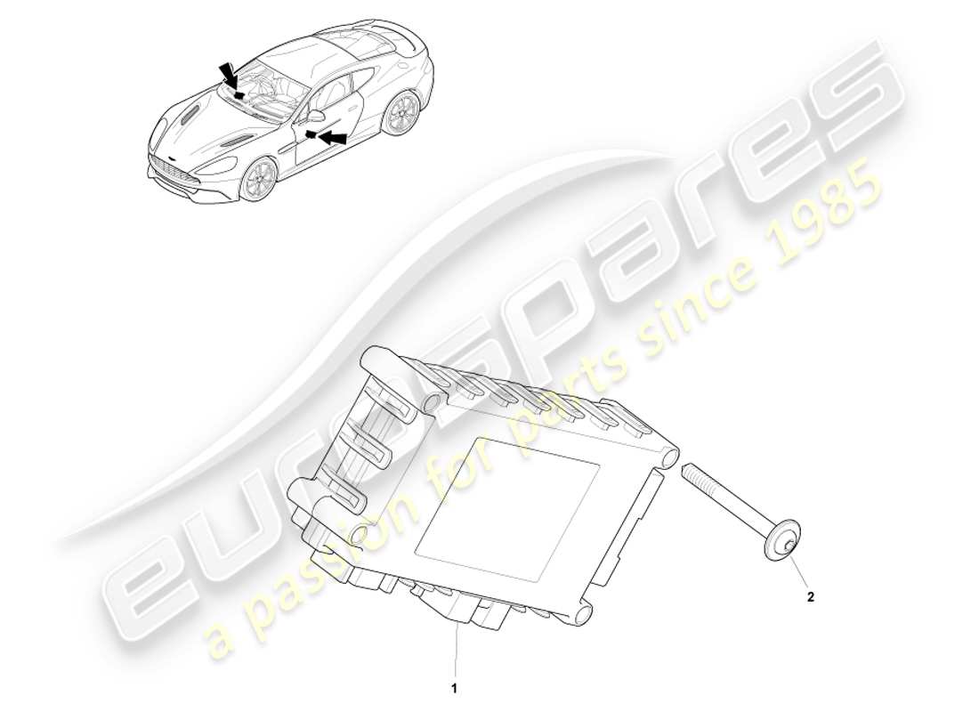 aston martin vanquish (2014) diagramma delle parti del modulo porta elettronica