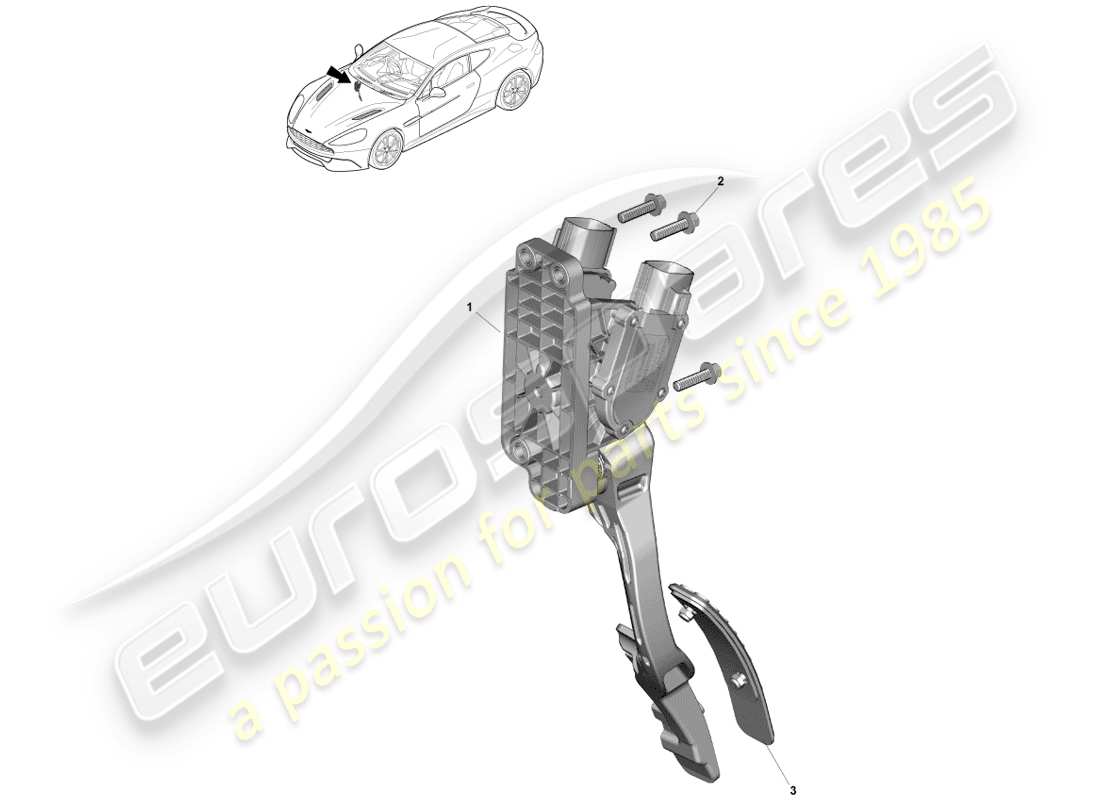 aston martin vanquish (2014) controllo dell'acceleratore diagramma delle parti