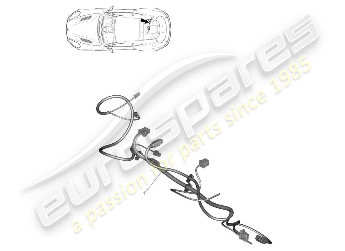 aston martin vanquish (2013) cablaggio di collegamento cd/dvd diagramma delle parti