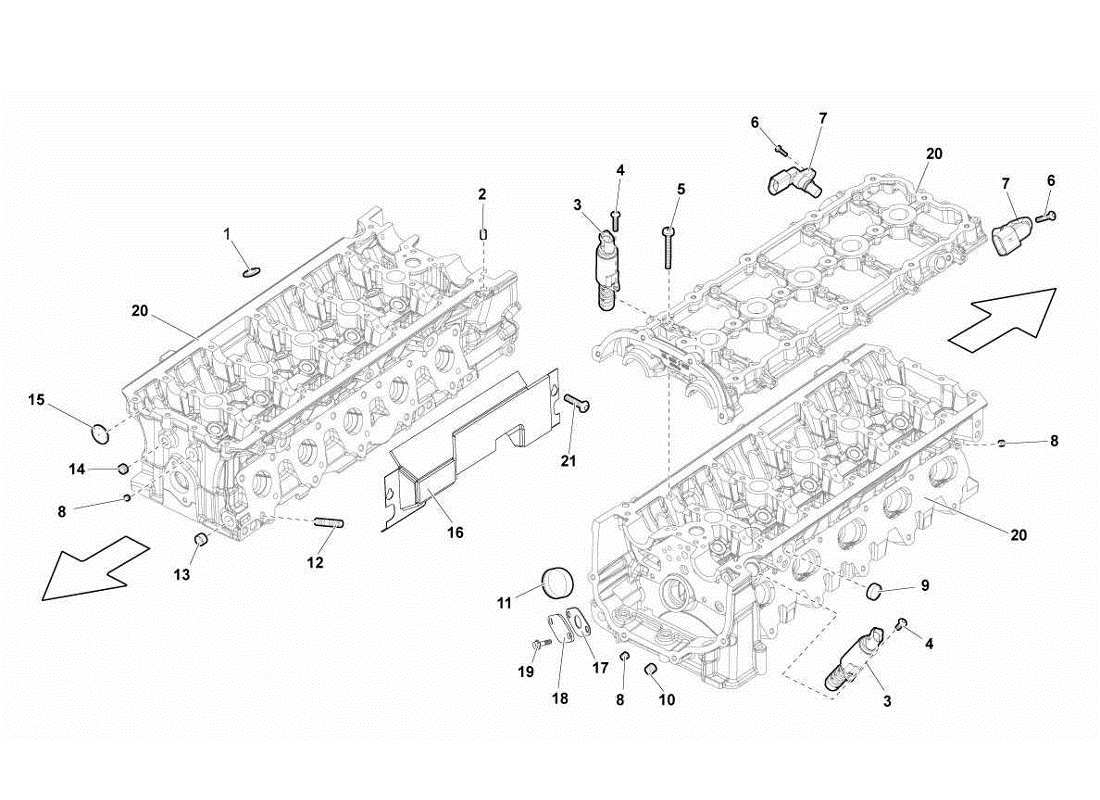 LAMBORGHINI GALLARDO LP570-4S PERFORM DIAGRAMMA DELLA PARTE DELLA TESTATA DEL CILINDRO SINISTRO DEI SENSORI DI FASE lamborghini gallardo lp570-4s perform diagramma della parte della testata del cilindro sinistro dei sensori di fase