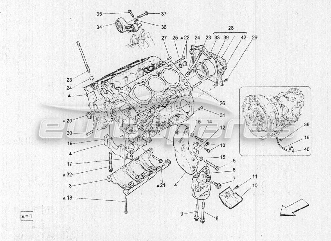 maserati qtp. v6 3.0 bt 410bhp 2015 schema delle parti del basamento