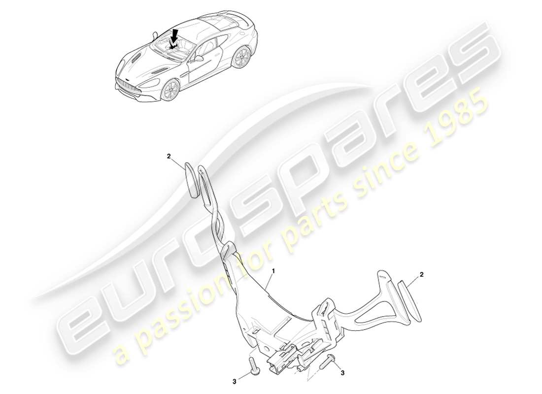 aston martin vanquish (2014) volante diagramma delle parti
