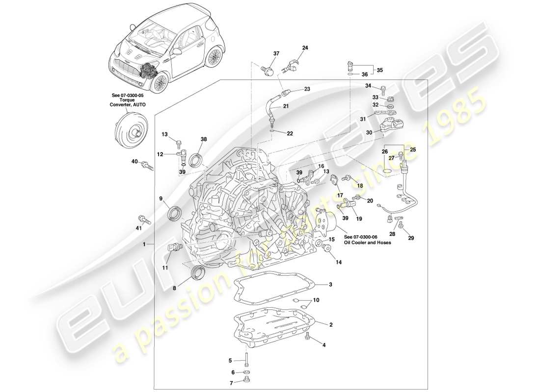 aston martin cygnet (2012) gruppo cambio, automatico diagramma delle parti