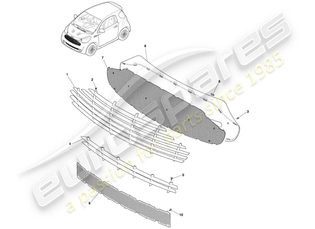 diagramma della parte contenente il codice parte ay2y-r7081-aa