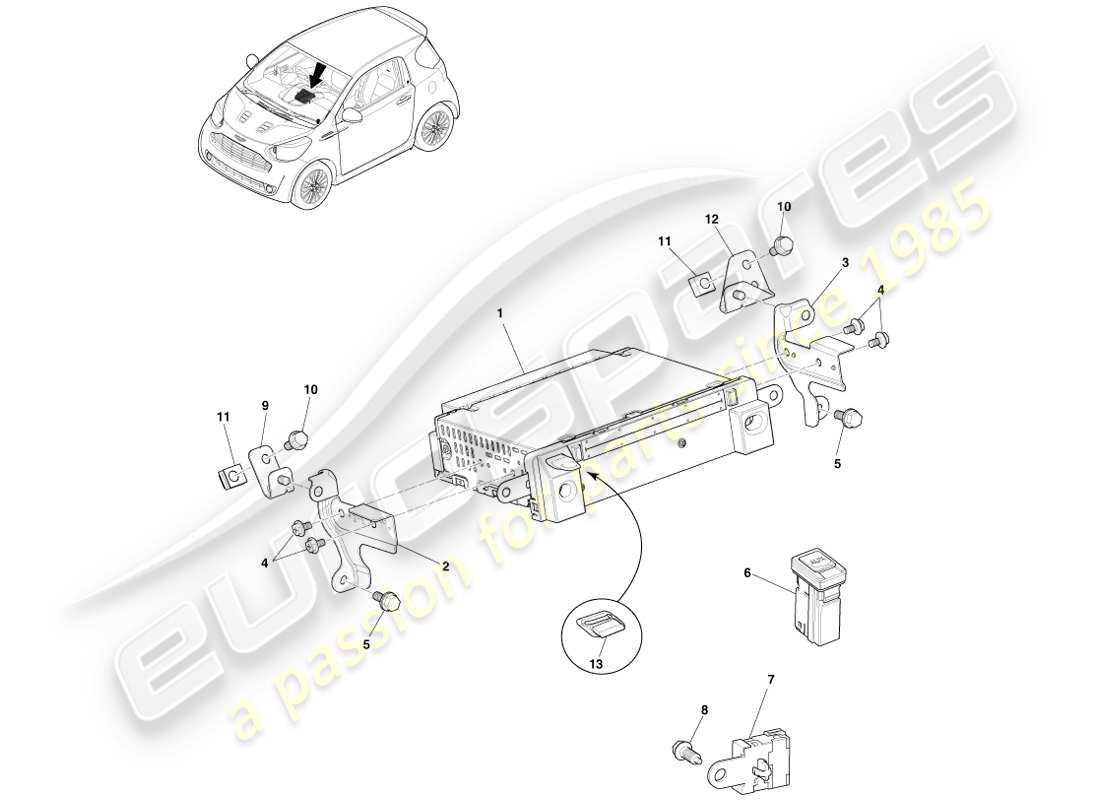 diagramma della parte contenente il codice parte ay2y-ma018a-ba