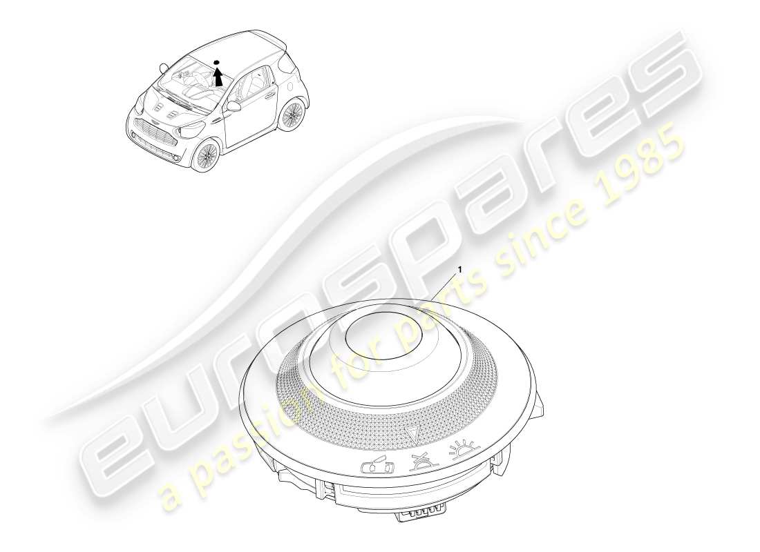 un diagramma delle parti dal catalogo delle parti aston martin cygnet