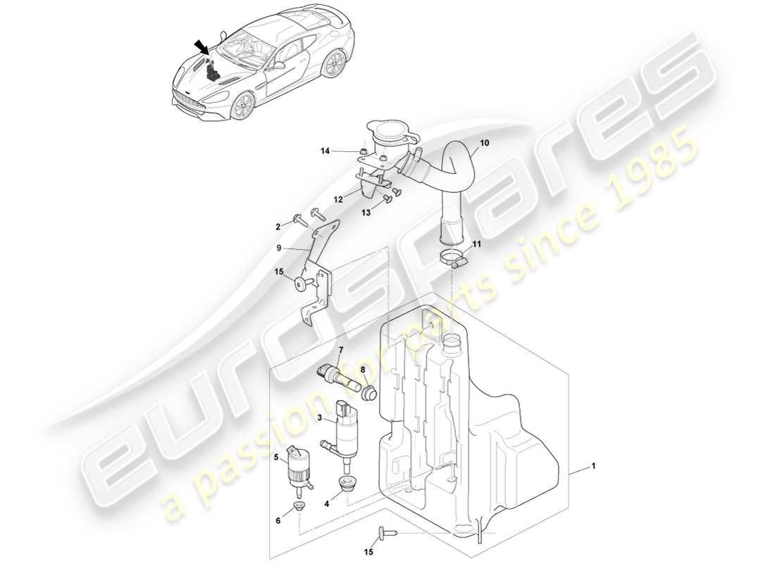 aston martin vanquish (2013) rondella rondella diagramma delle parti