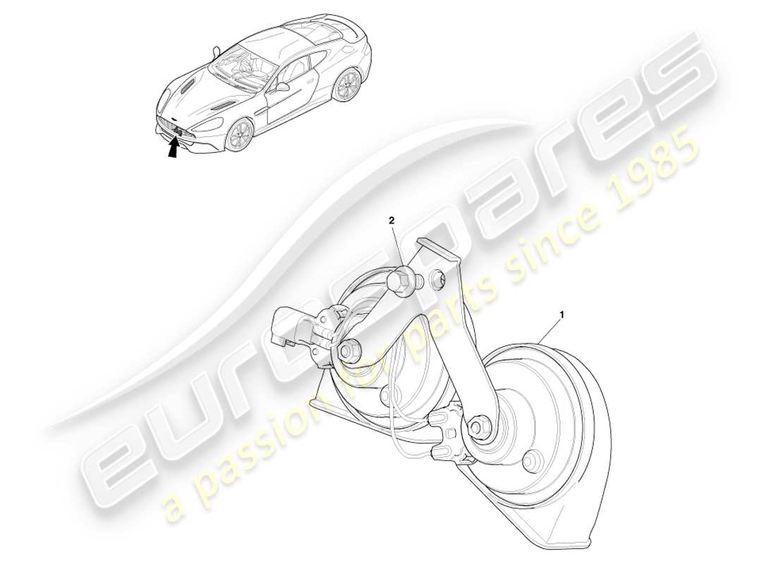 aston martin vanquish (2014) corno del traffico diagramma delle parti
