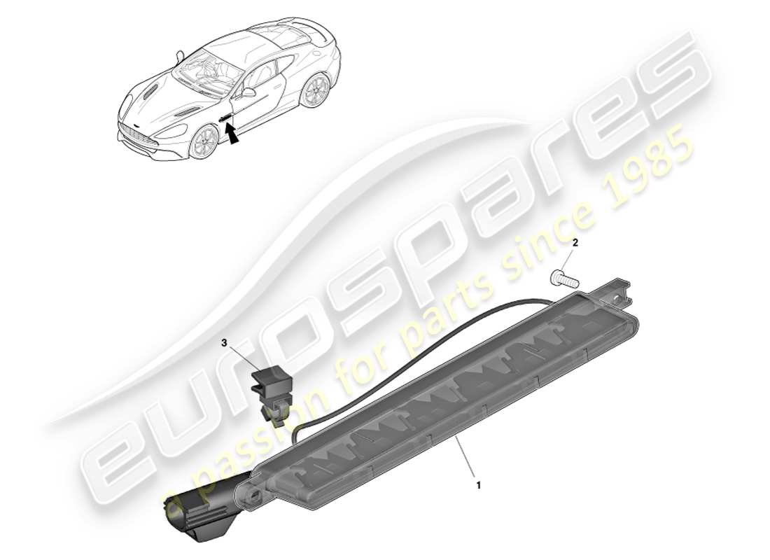 aston martin vanquish (2013) ripetitori laterali diagramma delle parti