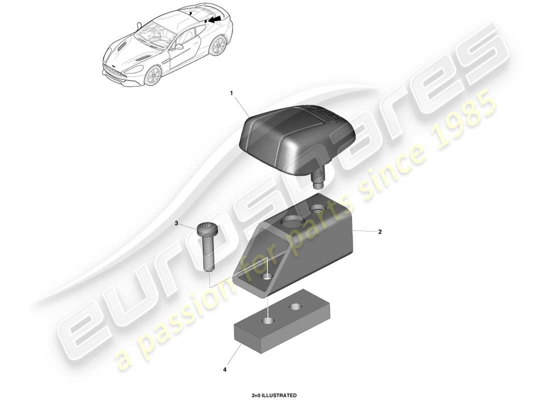 aston martin vanquish (2014) staffe per attacco isofix diagramma delle parti