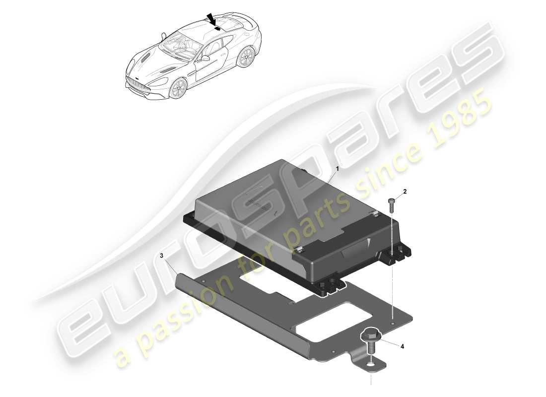 aston martin vanquish (2014) modulo di navigazione, diagramma delle parti del coupé