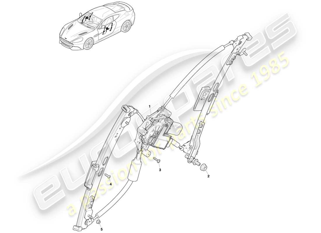 aston martin vanquish (2014) alzacristallo anteriore diagramma delle parti
