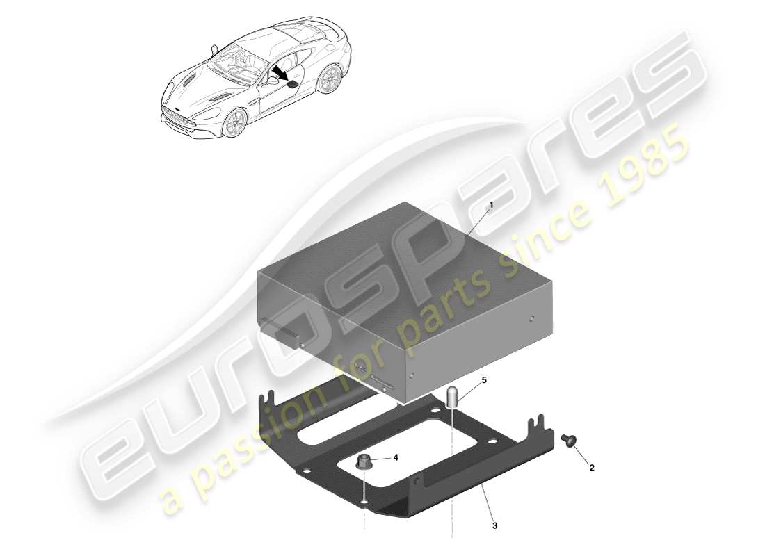 aston martin vanquish (2014) unità principale di infotainment diagramma delle parti