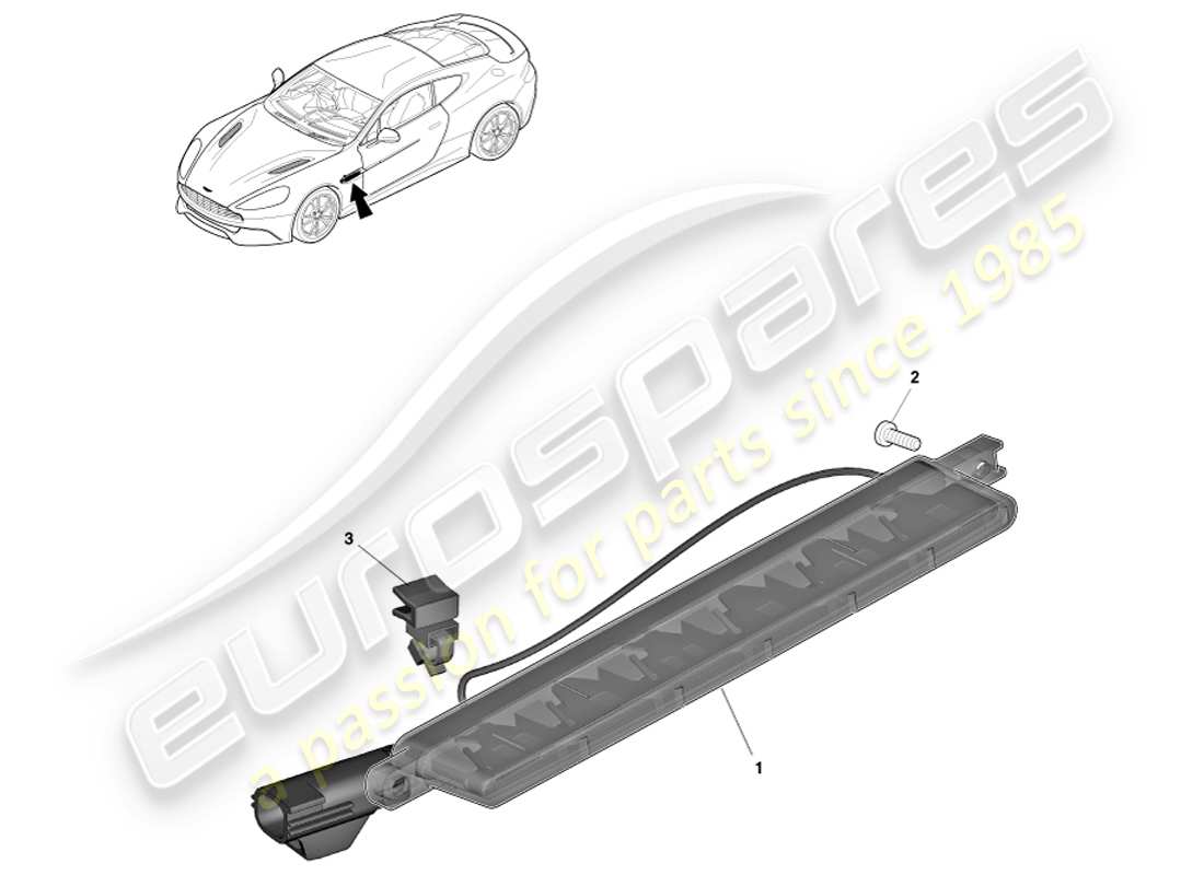 aston martin vanquish (2014) ripetitori laterali diagramma delle parti
