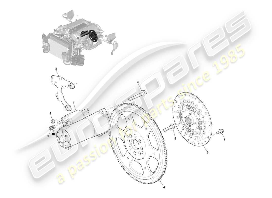 aston martin vanquish (2013) avviamento del motore, automatico diagramma delle parti