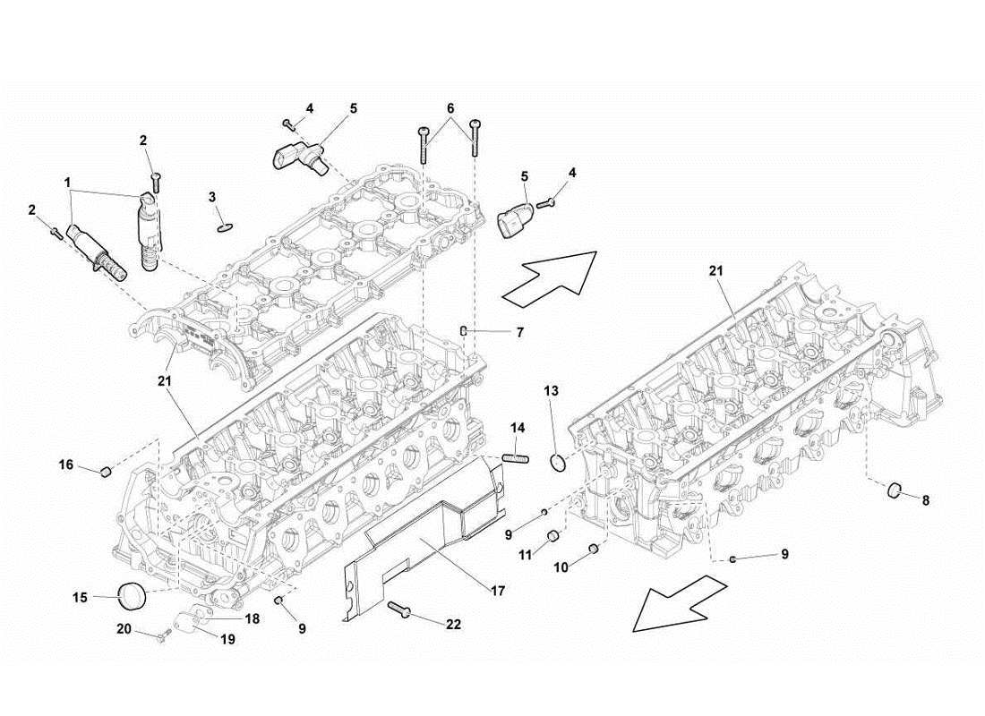 LAMBORGHINI GALLARDO LP570-4S PERFORM DIAGRAMMA DELLA PARTE DELLA TESTATA DEL CILINDRO DESTRO DEI SENSORI DI FASE lamborghini gallardo lp570-4s perform diagramma della parte della testata del cilindro destro dei sensori di fase