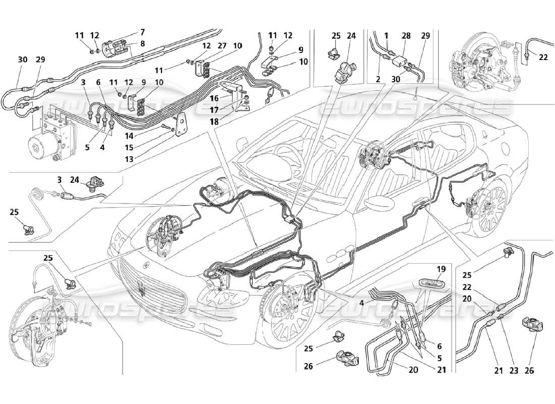 maserati qtp. (2006) 4.2 diagramma delle parti delle tubazioni (pagina 4-4).