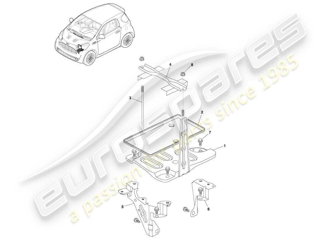 aston martin cygnet (2012) parti ausiliarie - cvt diagramma delle parti