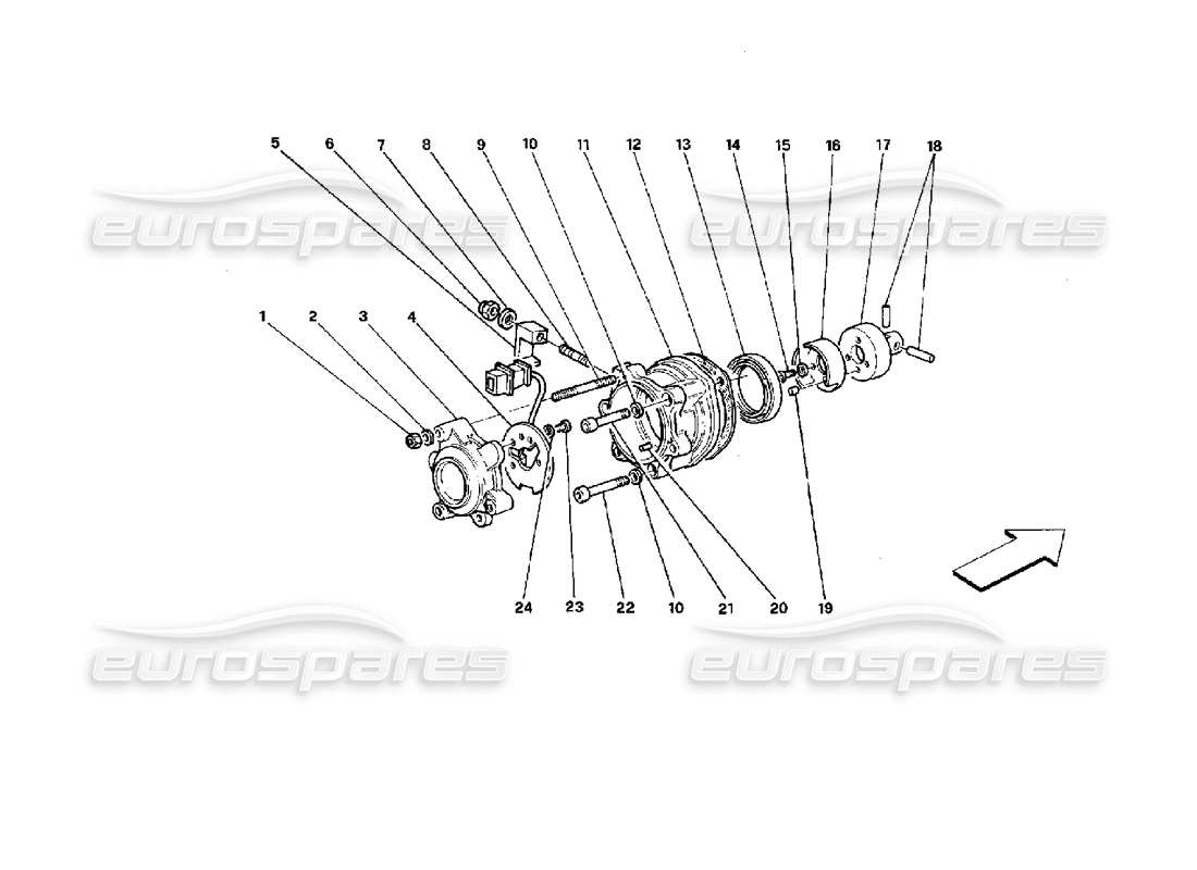 FERRARI MONDIAL 3.4 T COUPE/CABRIO DIAGRAMMA DELLE PARTI DI ACCENSIONE DEL MOTORE ferrari mondial 3.4 t coupe/cabrio diagramma delle parti di accensione del motore